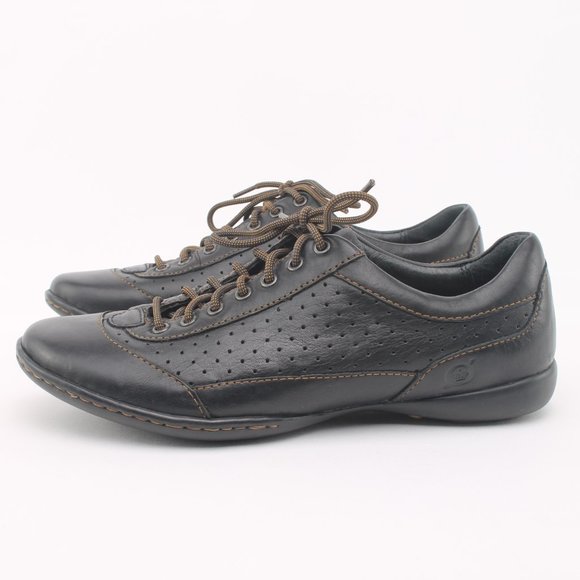 Born Black Perforated Leather Lace-Up Casual Oxford Sneakers Women's 6 NWT - Picture 7 of 15